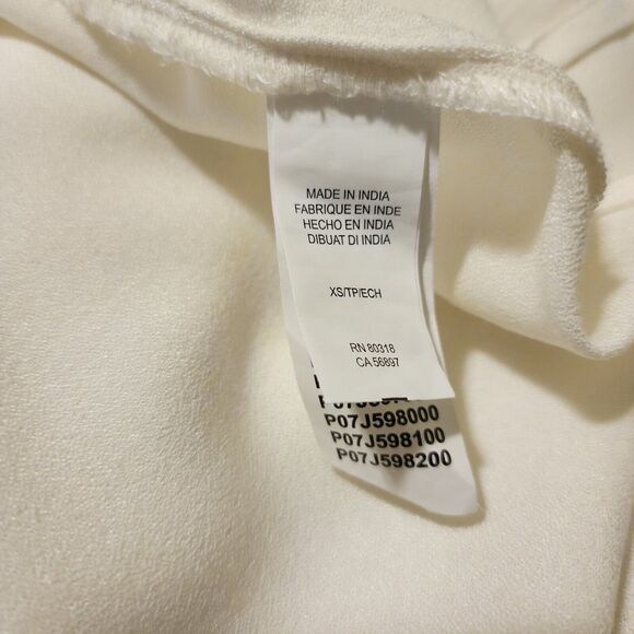 Lucky Brand Womens Embroidered Boho Top XS Ivory Long Sleeve Split Neck 7W44112 - Picture 7 of 10